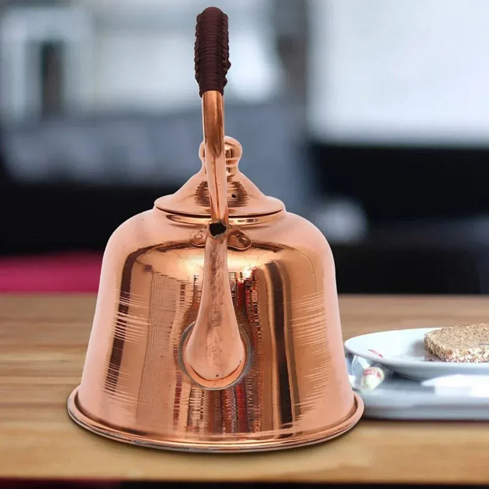 Handmade Pure Copper Teapot | 2L Red Copper Kettle for Gas & Induction Cooker