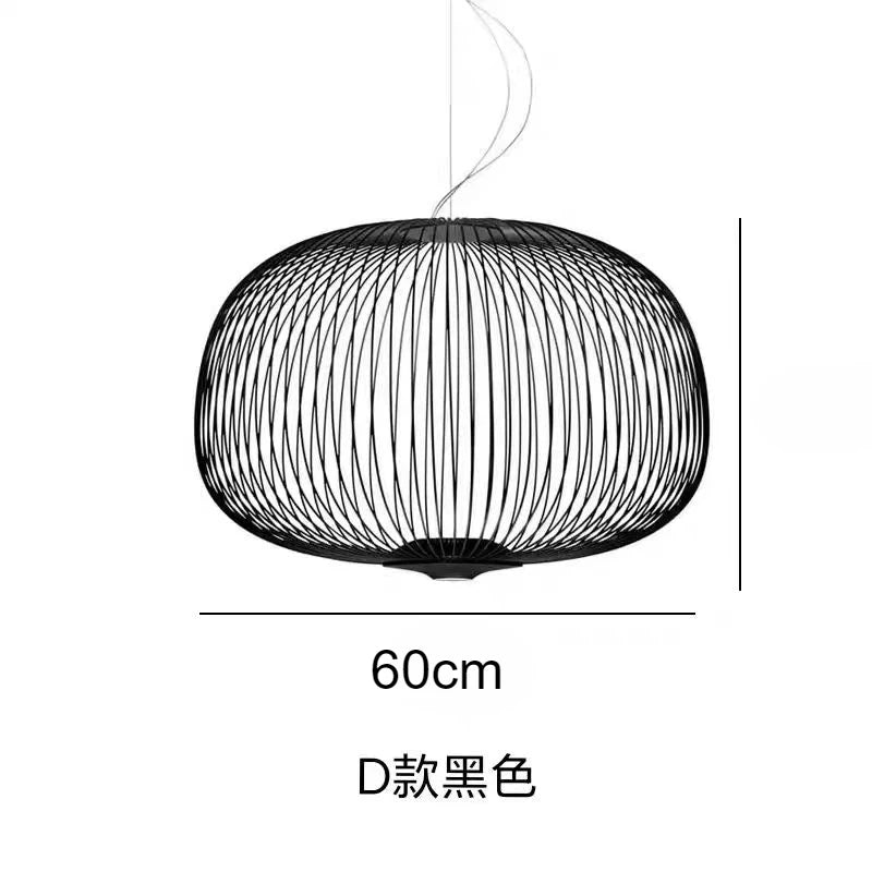 Modern Creative Iron Spokes Pendant Lights Minimalist Birdcage Chandelier for Living RoomDining Room Home Decor Hanging Lamp