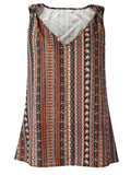 Boho Tribal Stripe Cami Top | V-Neck Knot Strap Sleeveless Tank