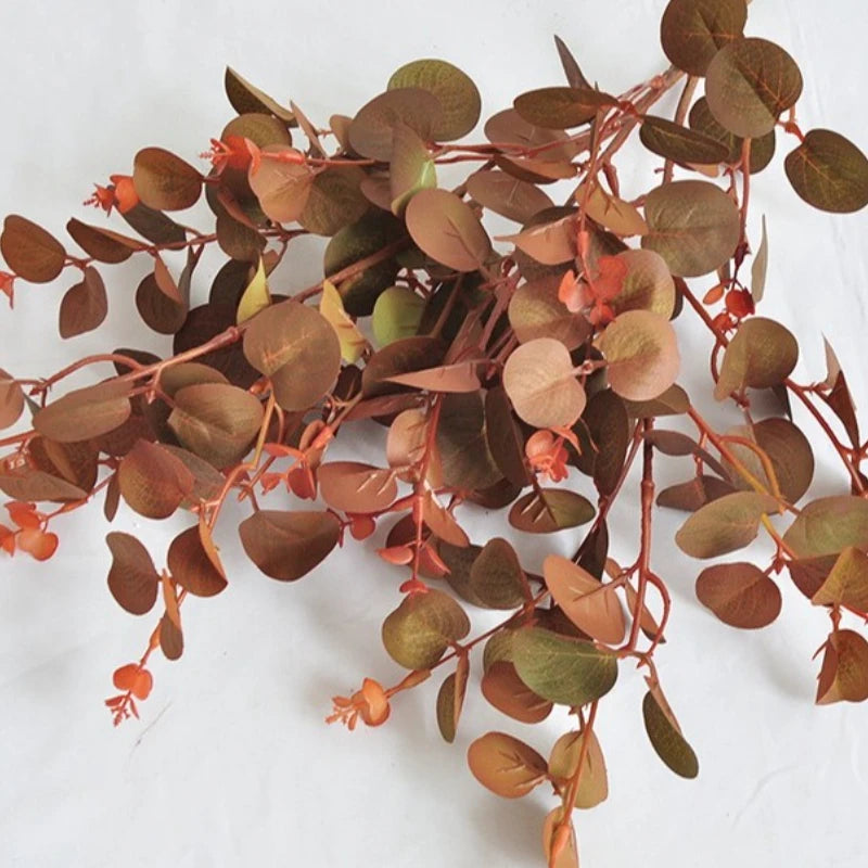 75CM Artificial Eucalyptus Leaves Purple Red Greenery Home Decor Floral Arrangement Supplies Photography Props