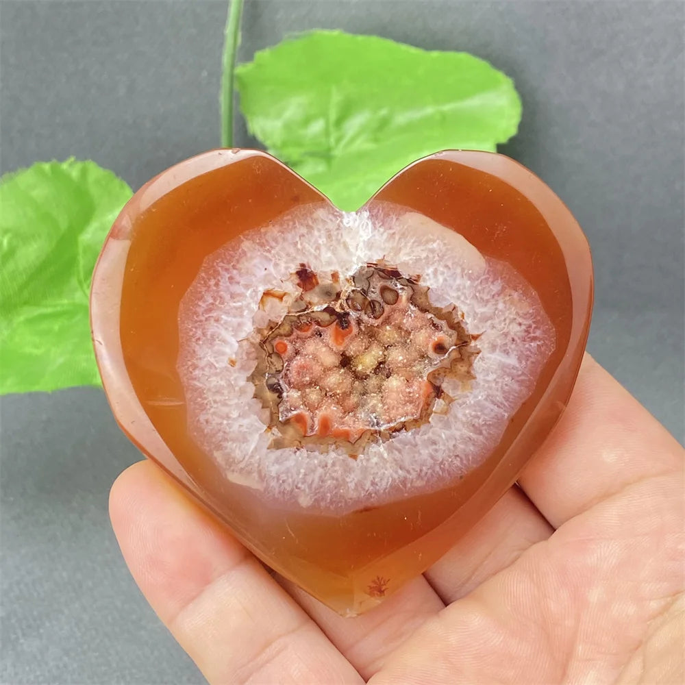 Natural Red Agate Geode Heart – Crystal Home Decor & Feng Shui Gift
