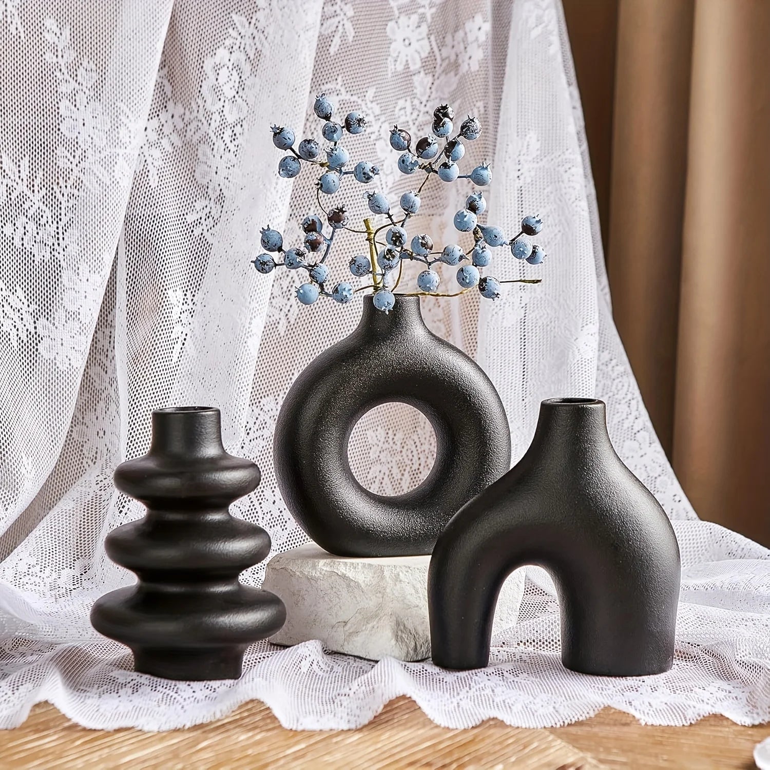 Bohemian Ceramic Vase Set | Decorative Home & Wedding Decor