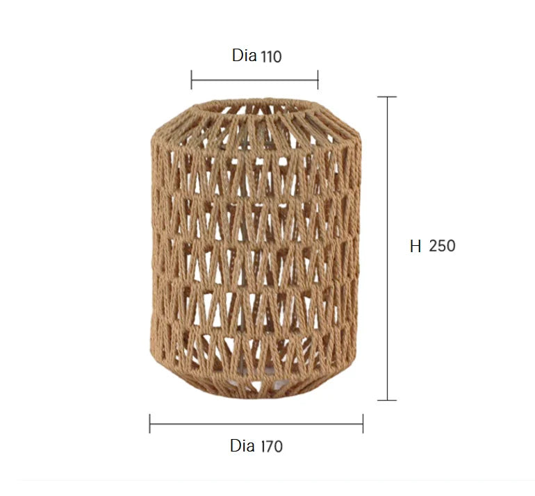 Decoration  Hand-woven Retro Paper-rope Lampshade Chandelier Rattan Light Cover For Cofe , Home, Hotel