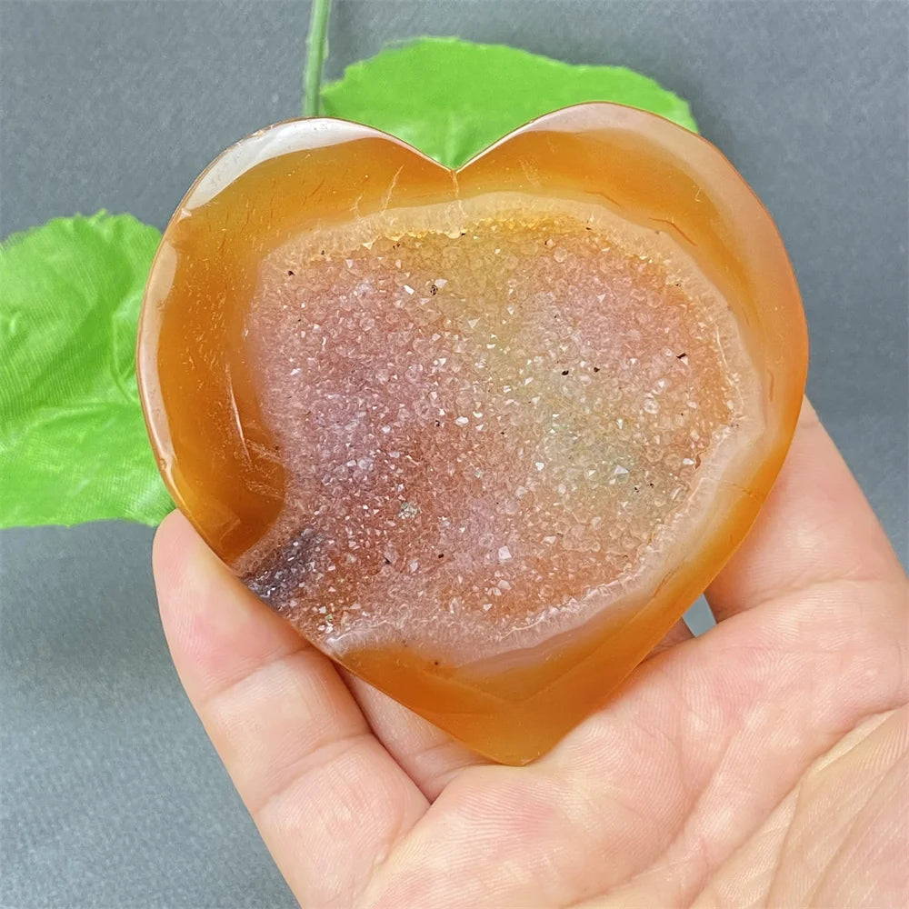 Natural Red Agate Geode Heart – Crystal Home Decor & Feng Shui Gift