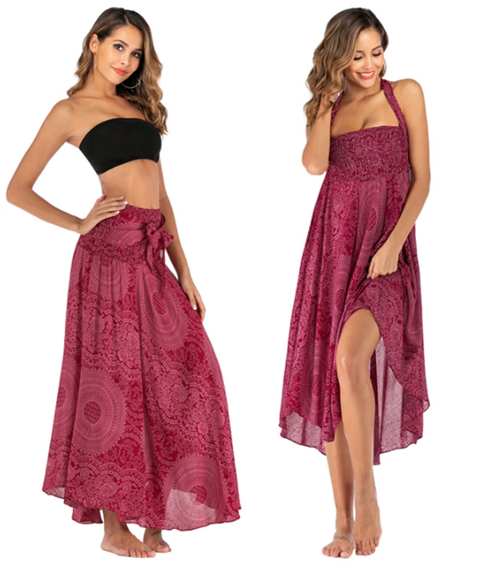 Boho Chiffon Maxi Dress | Sleeveless V-Neck Beach Dress