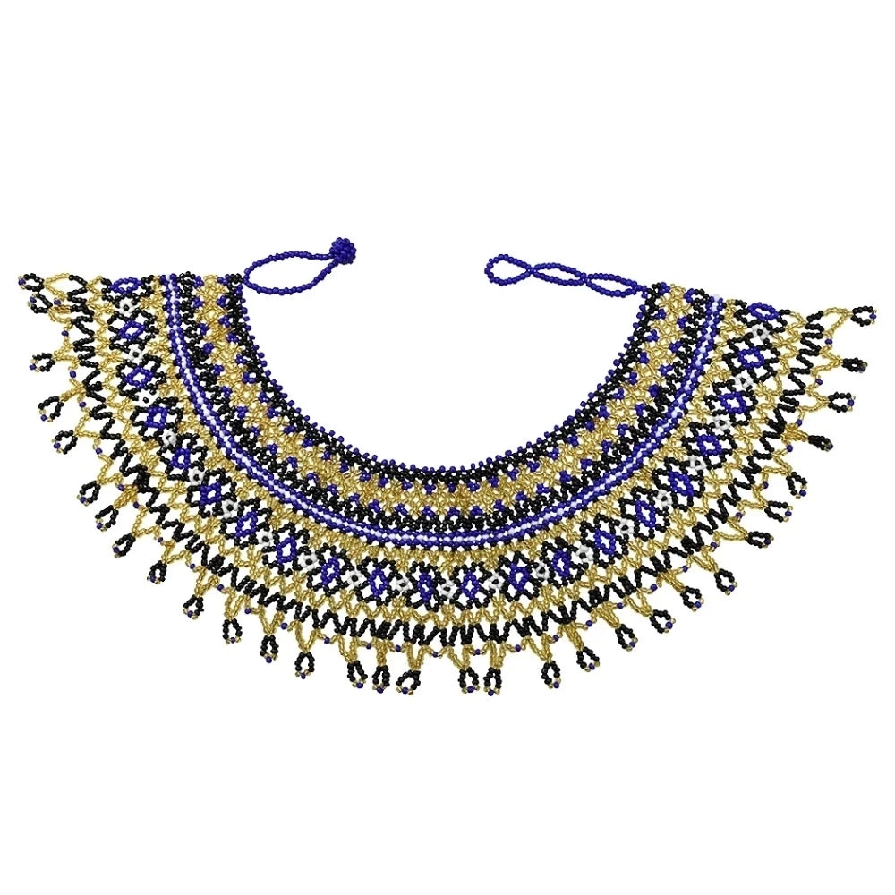 Boho Ethnic Statement Choker Necklace – Handmade Layered Collar Necklace