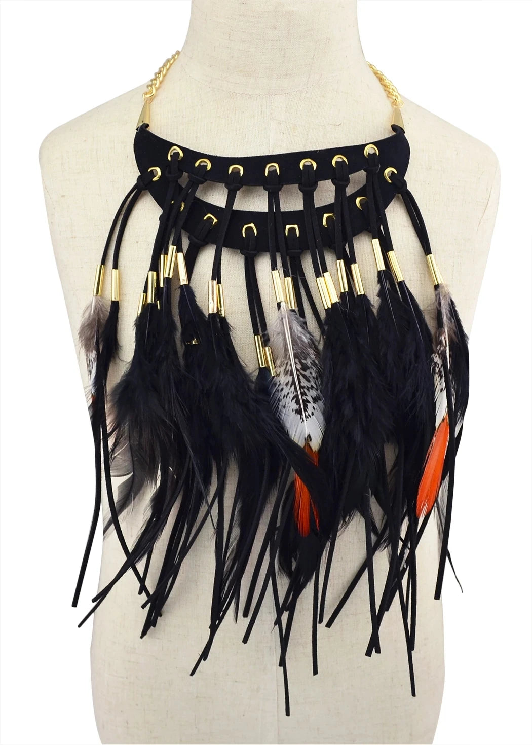 Boho Ethnic Statement Choker Necklace – Handmade Layered Collar Necklace