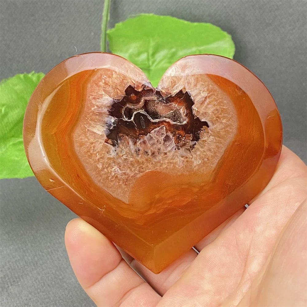 Natural Red Agate Geode Heart – Crystal Home Decor & Feng Shui Gift