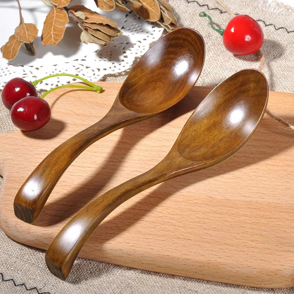 Natural Phoebe Wood Spoon | Handcrafted Wooden Dessert & Soup Spoon