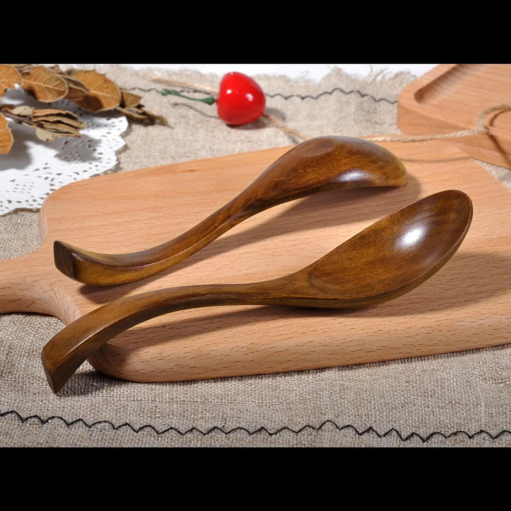 Natural Phoebe Wood Spoon | Handcrafted Wooden Dessert & Soup Spoon