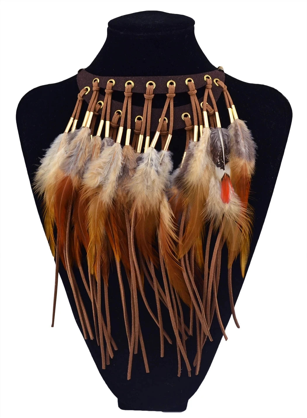 Boho Ethnic Statement Choker Necklace – Handmade Layered Collar Necklace