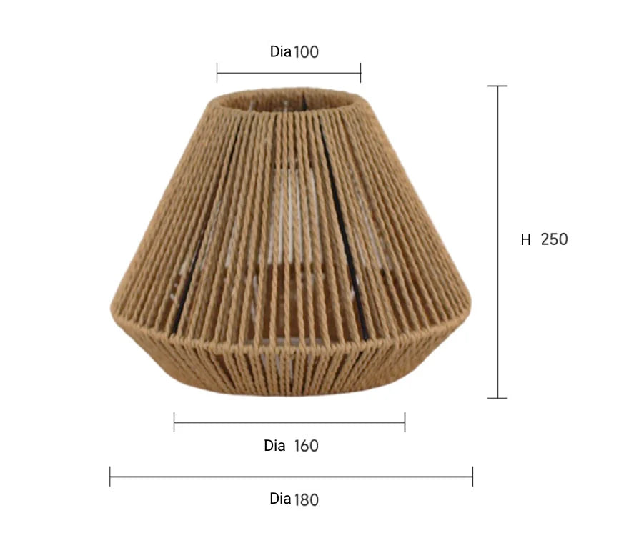 Decoration  Hand-woven Retro Paper-rope Lampshade Chandelier Rattan Light Cover For Cofe , Home, Hotel