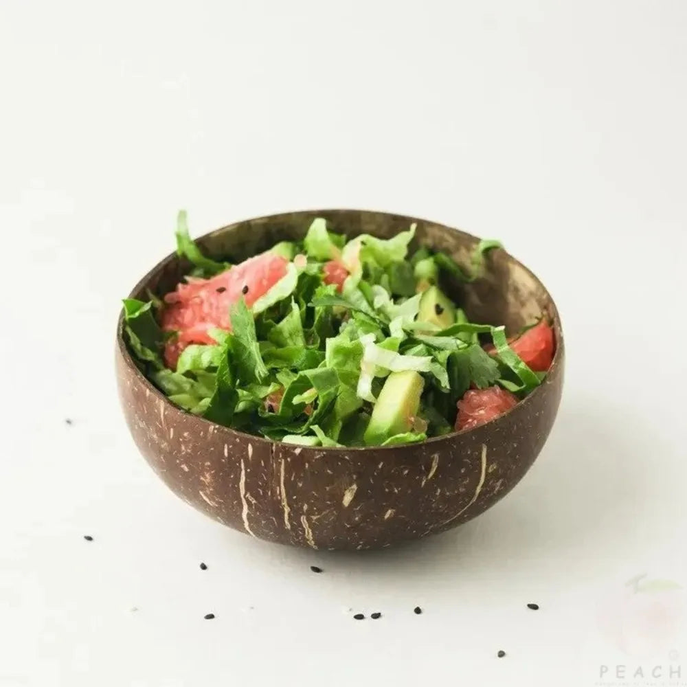 Polished Coconut Bowl & Wooden Spoon Set | Natural Eco-Friendly Smoothie Bowl