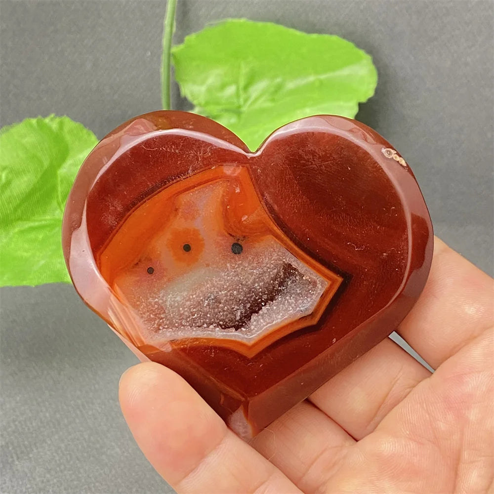 Natural Red Agate Geode Heart – Crystal Home Decor & Feng Shui Gift