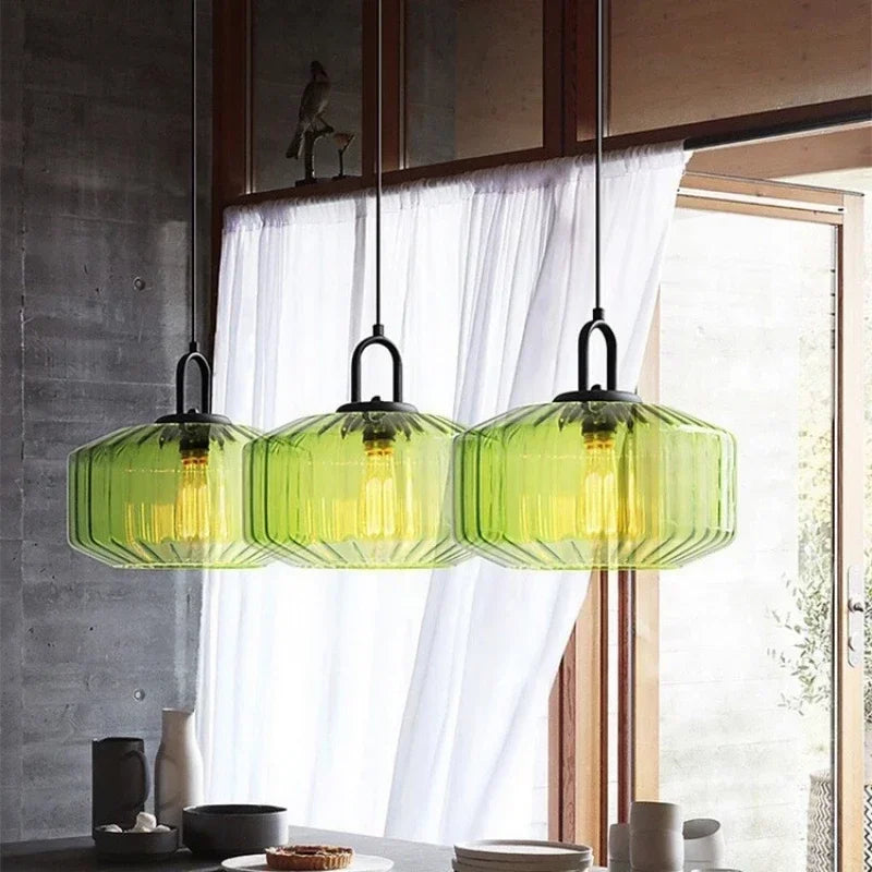 Modern Minimalist Designer Pendant Lamp Restaurant Bedroom Bar Living Room Colored Glass LED Art Chandelier Home Decor Lighting