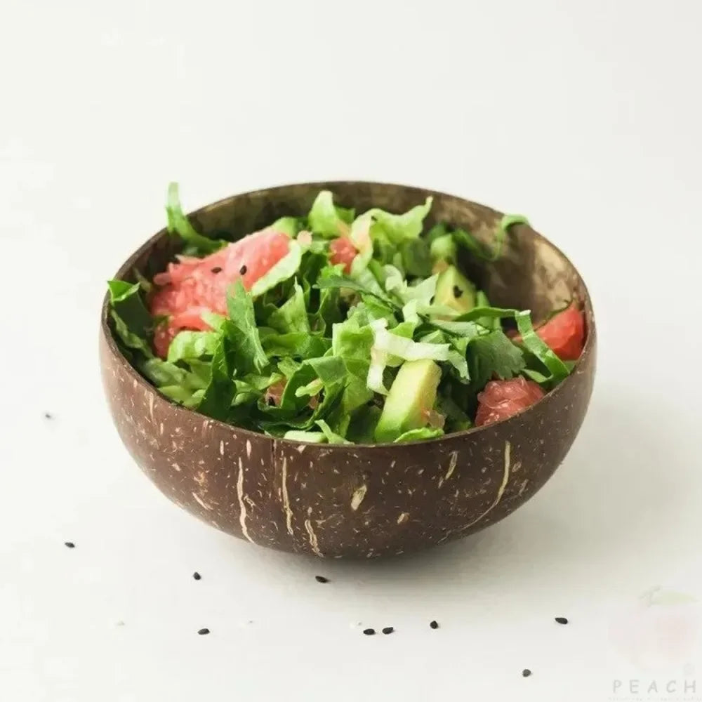 Polished Coconut Bowl & Wooden Spoon Set | Natural Eco-Friendly Smoothie Bowl