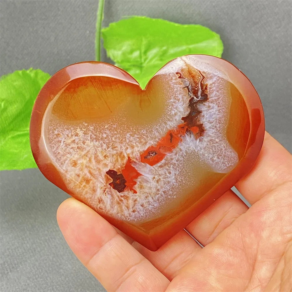 Natural Red Agate Geode Heart – Crystal Home Decor & Feng Shui Gift