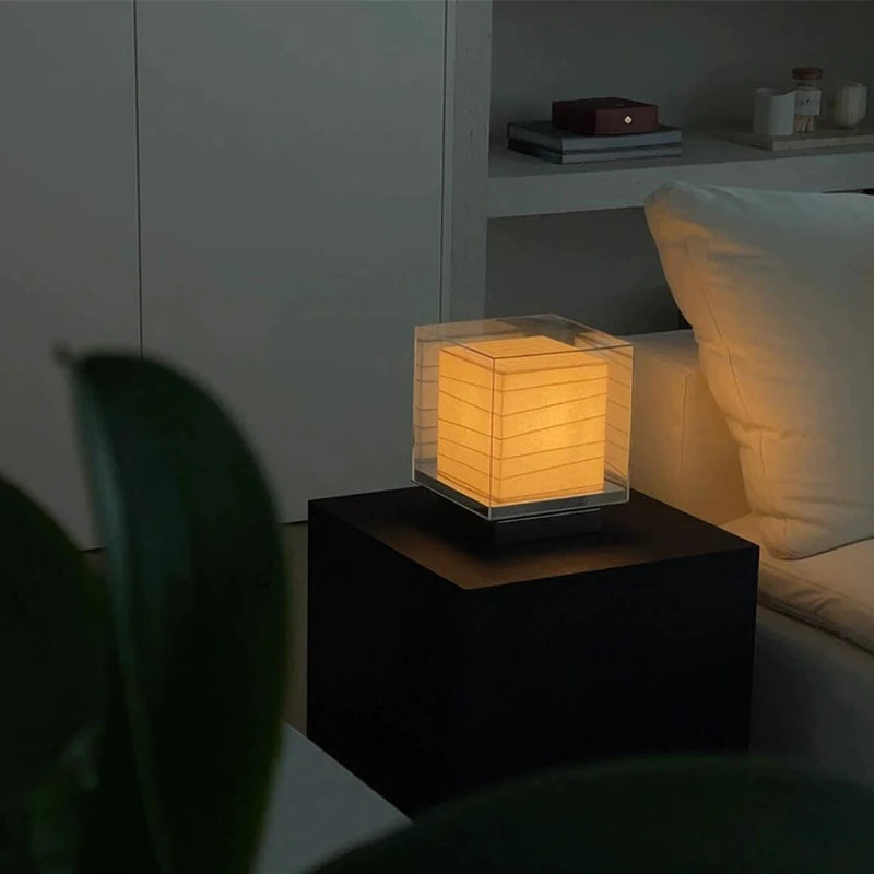 Nordic Minimalist Wabi Sabi  Rice Paper Table Lamp Living Room Bedroom Home Decor Indoor Lighting Study Bedside Reading Light