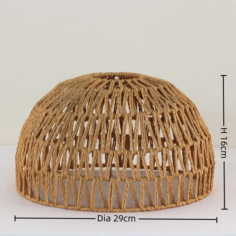 Decoration  Hand-woven Retro Paper-rope Lampshade Chandelier Rattan Light Cover For Cofe , Home, Hotel