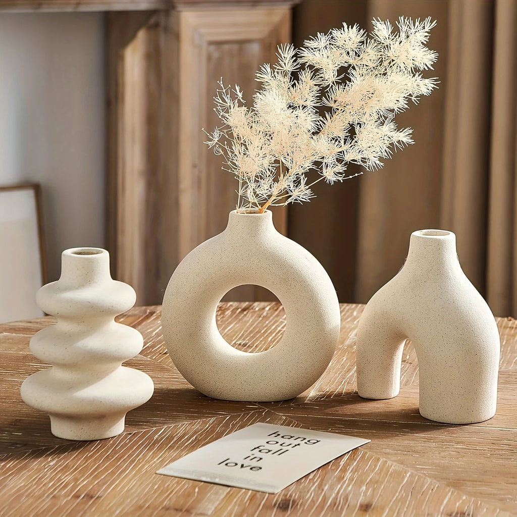 Bohemian Ceramic Vase Set | Decorative Home & Wedding Decor