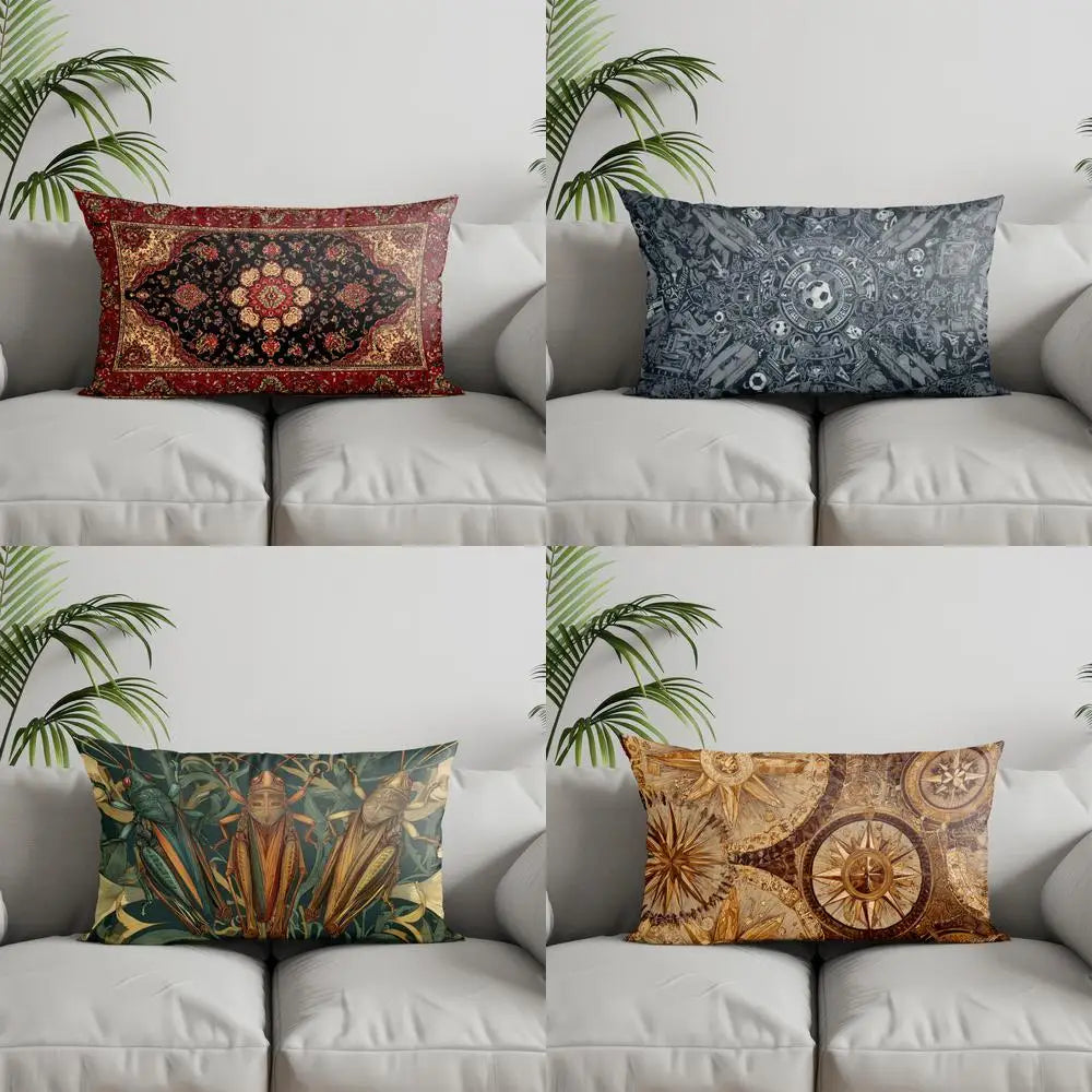 Home Decor Exquisite Persian-Patterned Pillowcase Suitable For Sofa Bedroom Car Pillow Cover Cushion Rectangular Back Cushion