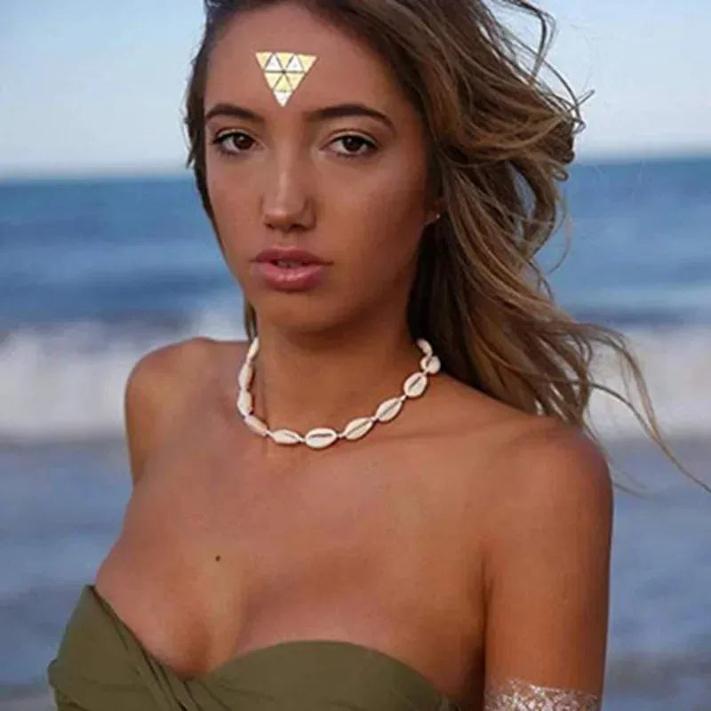 Boho Conch & Cowrie Shell Necklace – Handmade Beach Choker or Bracelet