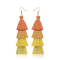 Boho 4-Layer Tassel Fringe Dangle Earrings – Ethnic Long Statement Drop Earrings