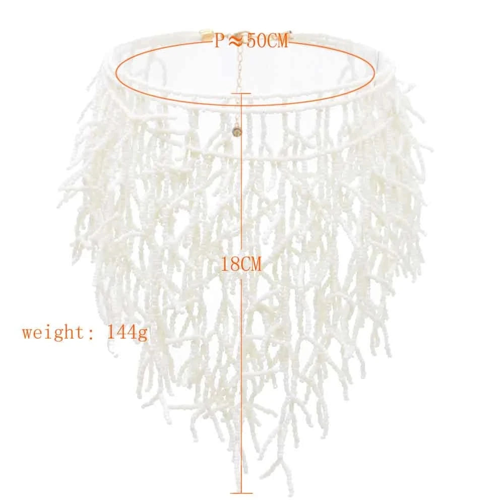 Boho Ethnic Statement Choker Necklace – Handmade Layered Collar Necklace