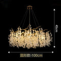 Modern Luxury Creative LED Ceiling Hanging Lamps Design Crystal Flower Chandeliers Home Decor Living Dinning Room Bedroom Indoor