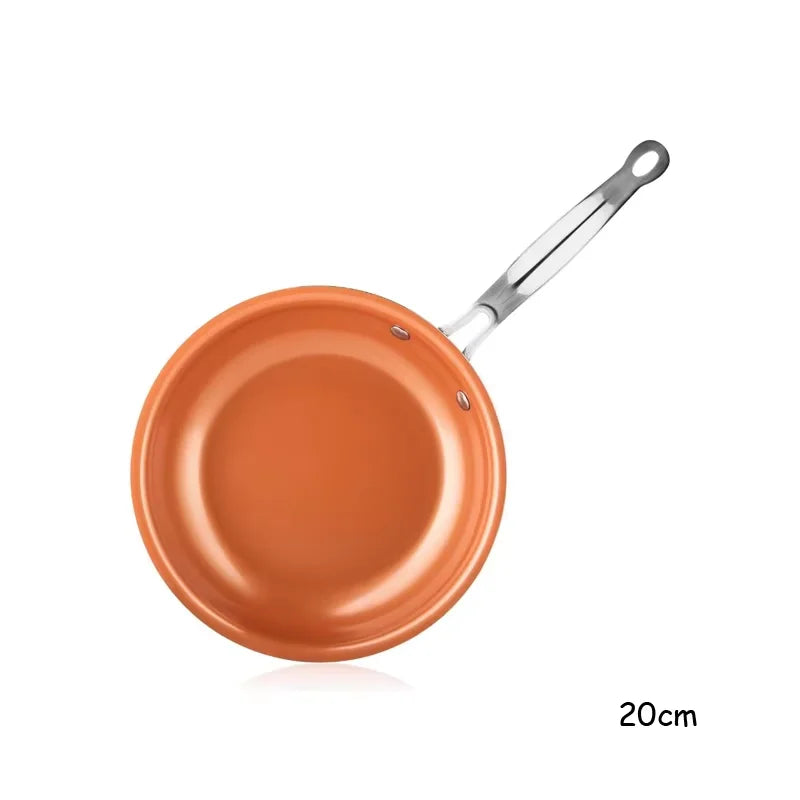 Copper Nonstick Frying Pan | Ceramic Coated Skillet for Gas & Induction Cooker