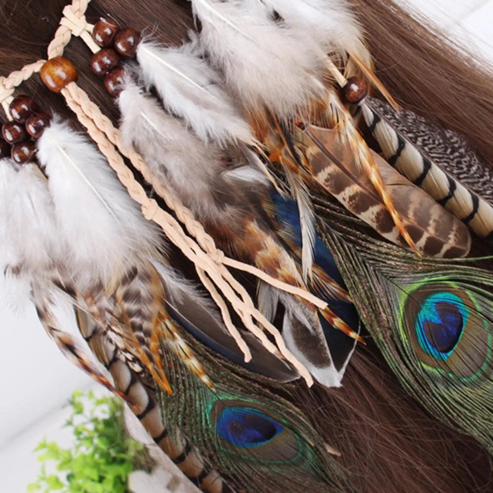 Boho Feather Headband – Adjustable Festival Hair Accessory