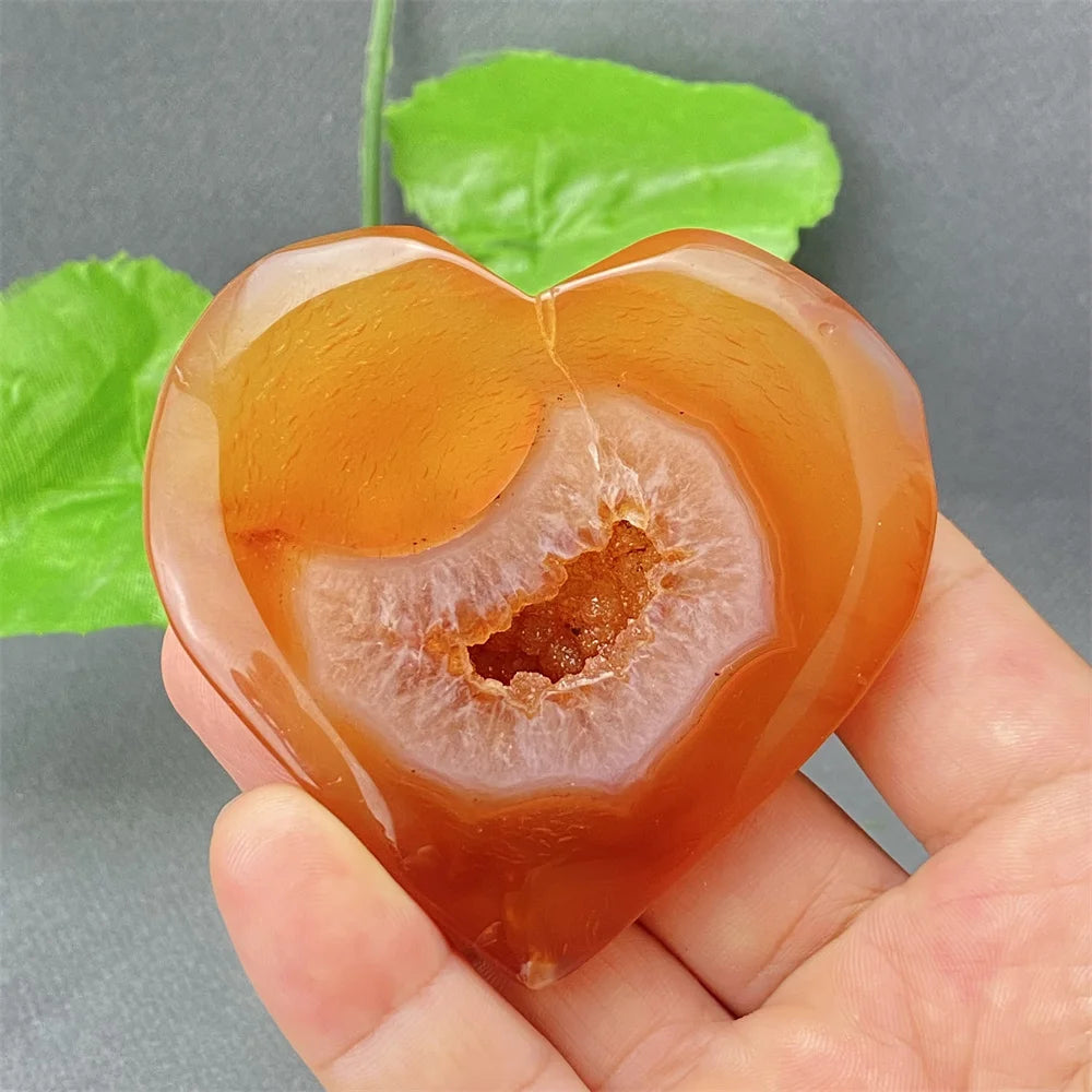 Natural Red Agate Geode Heart – Crystal Home Decor & Feng Shui Gift