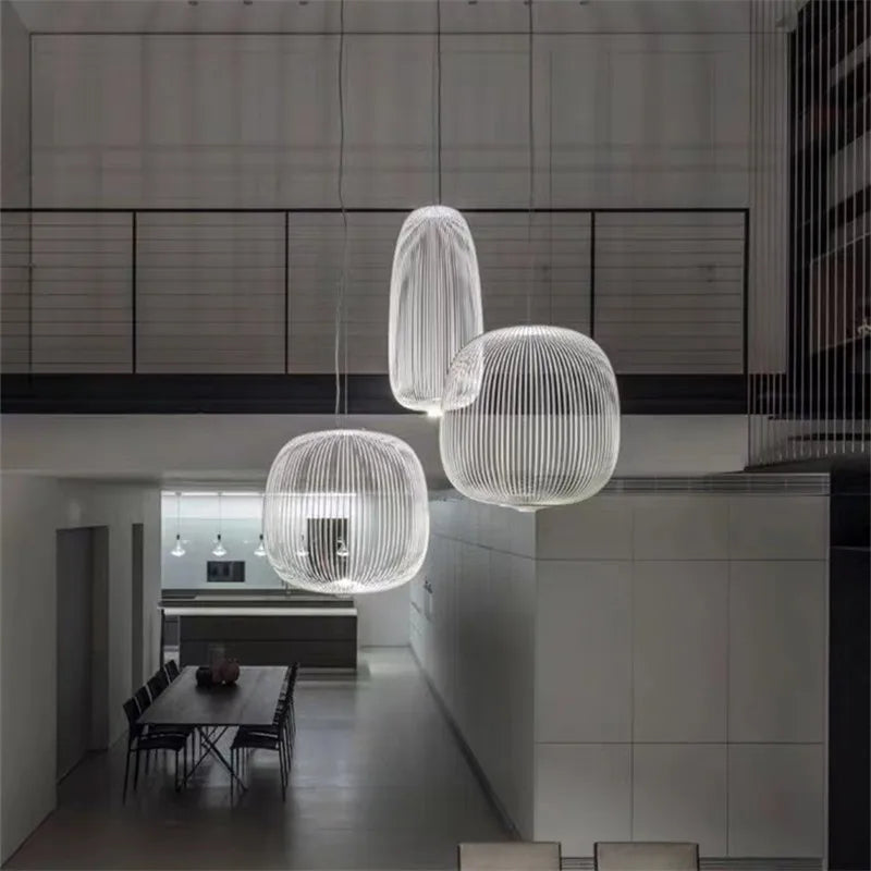 Modern Creative Iron Spokes Pendant Lights Minimalist Birdcage Chandelier for Living RoomDining Room Home Decor Hanging Lamp