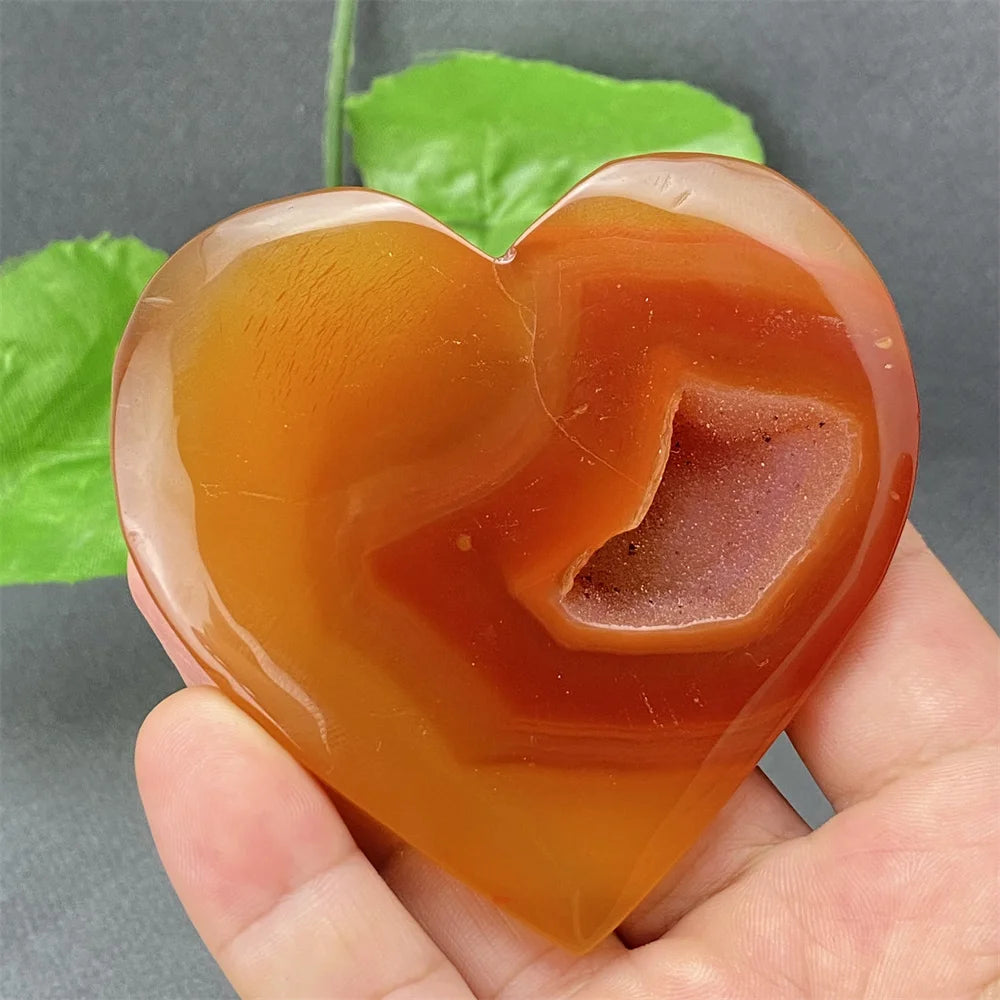 Natural Red Agate Geode Heart – Crystal Home Decor & Feng Shui Gift