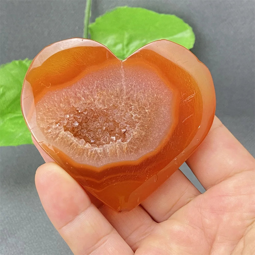 Natural Red Agate Geode Heart – Crystal Home Decor & Feng Shui Gift