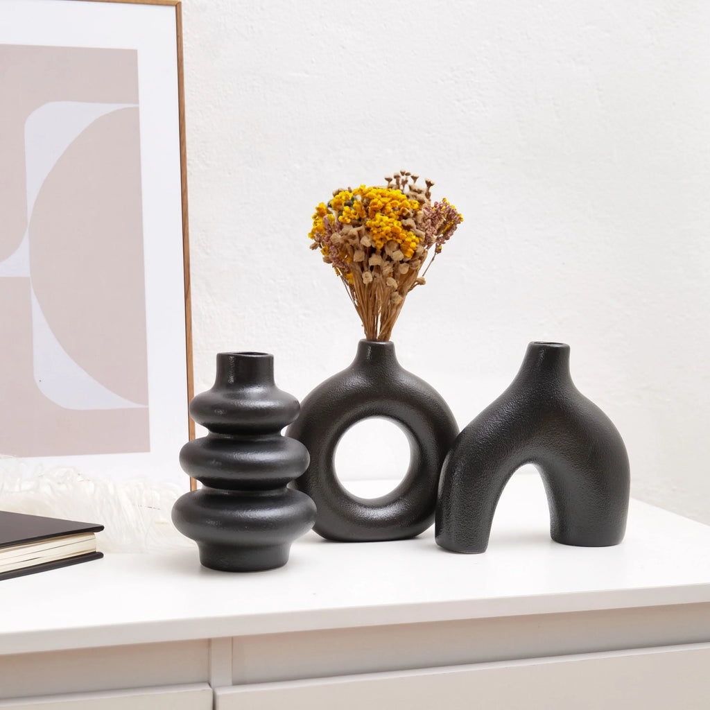 Bohemian Ceramic Vase Set | Decorative Home & Wedding Decor