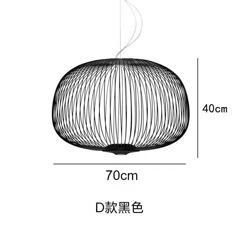 Modern Creative Iron Spokes Pendant Lights Minimalist Birdcage Chandelier for Living RoomDining Room Home Decor Hanging Lamp