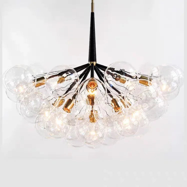 Nordic Colorful/Clear Bubble LED Ceiling Chandelier Hanging Lamps for Dining Table Kids Room Balloon Home Decor Lights