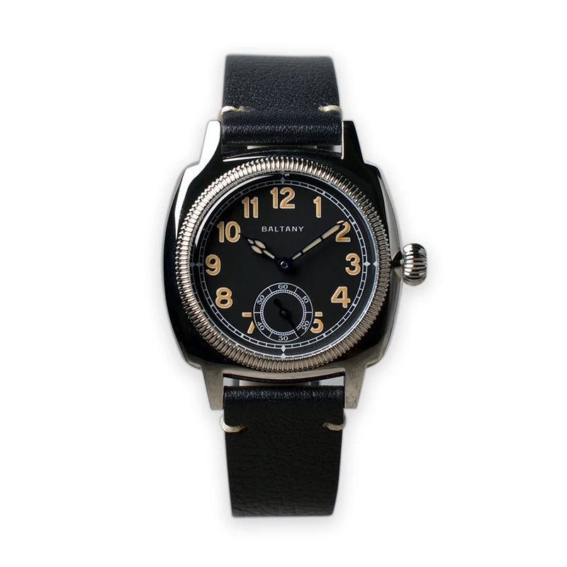 Vintage Dress Watch S4036 Sub Seconds Cathedral Heat Treated Blue Hands Retro Luminous 100M Water Resistant Mechaincal Watch