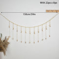 Boho Macrame Photo Display Wall Hanging – Wooden Bead Tapestry