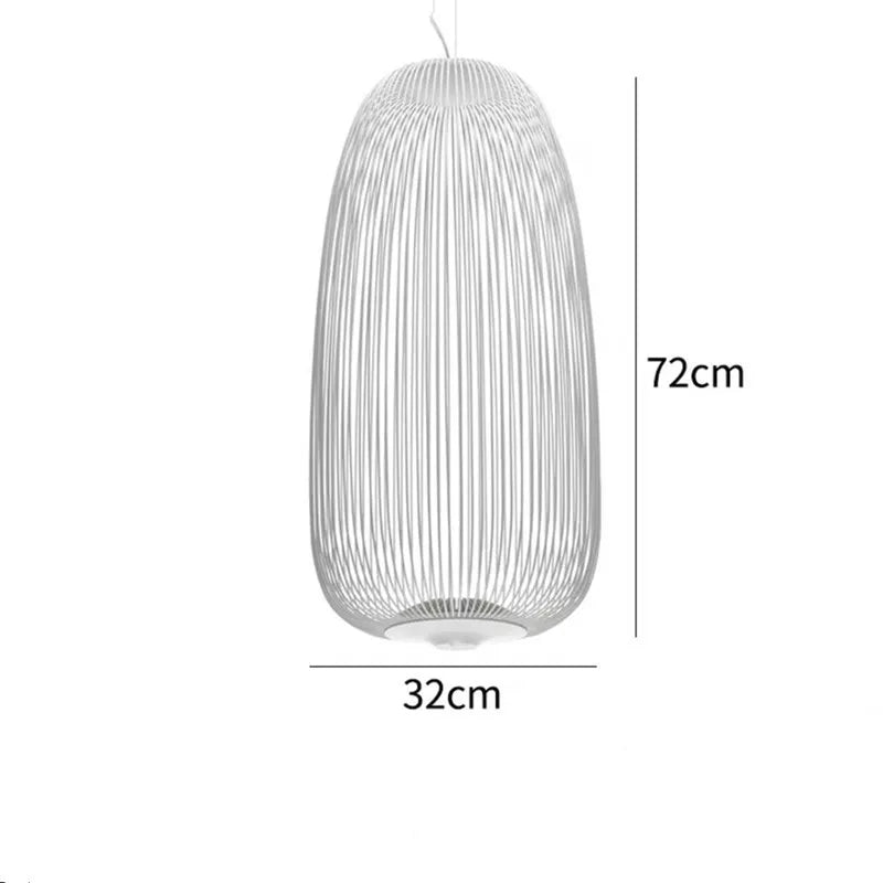 Modern Creative Iron Spokes Pendant Lights Minimalist Birdcage Chandelier for Living RoomDining Room Home Decor Hanging Lamp