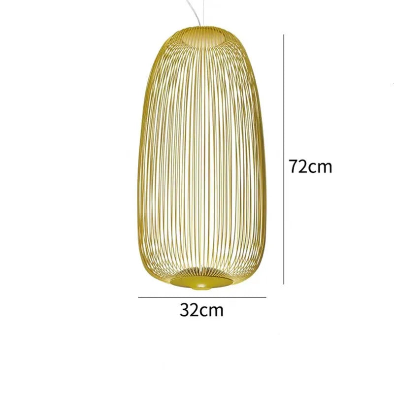 Modern Creative Iron Spokes Pendant Lights Minimalist Birdcage Chandelier for Living RoomDining Room Home Decor Hanging Lamp