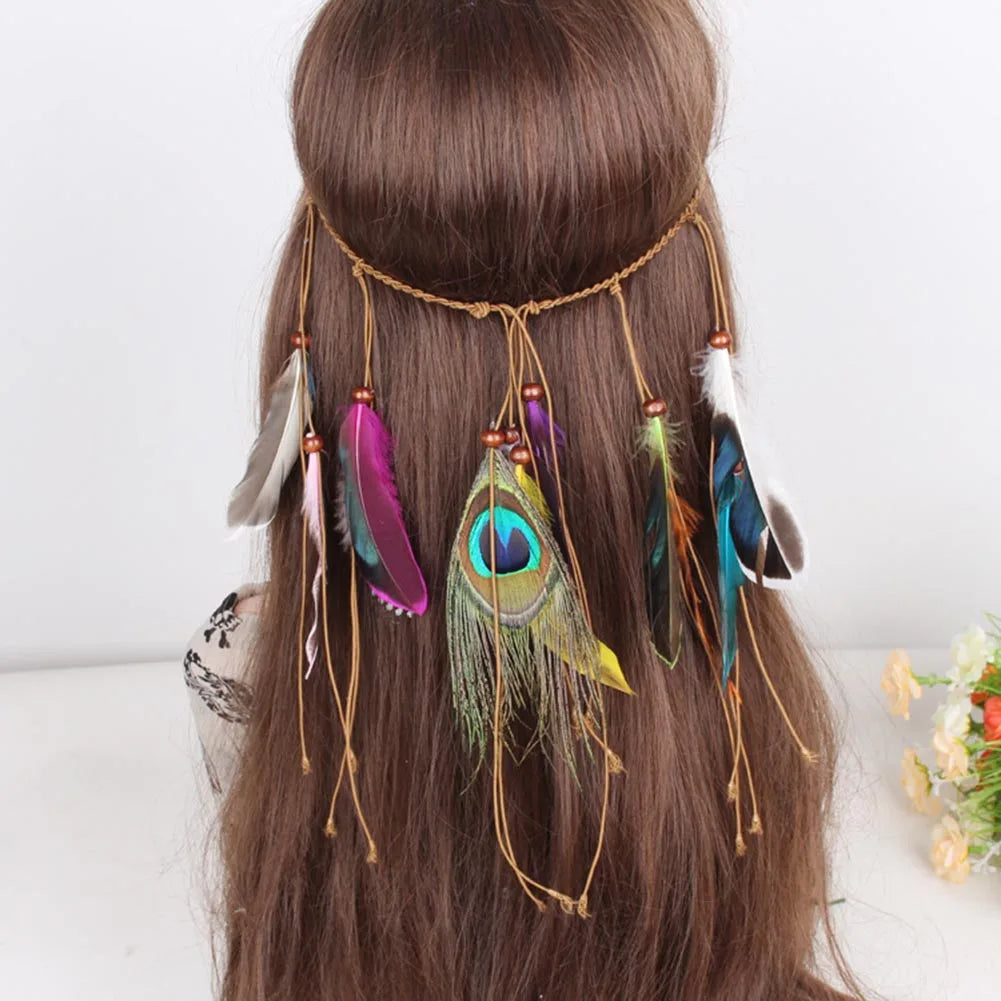 Boho Feather Headband – Adjustable Festival Hair Accessory