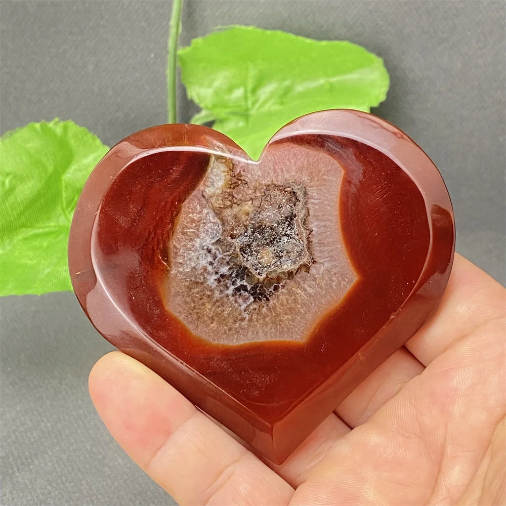 Natural Red Agate Geode Heart – Crystal Home Decor & Feng Shui Gift