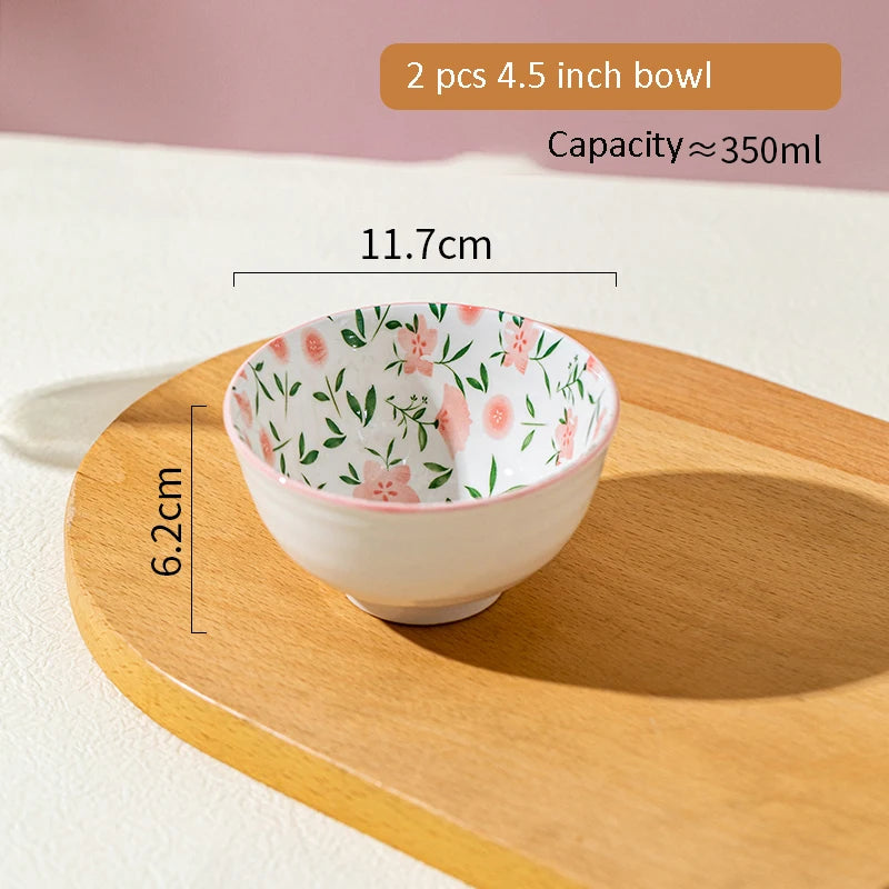Korean Ceramic Bowl with Lid | Floral Glazed Rice & Soup Bowl
