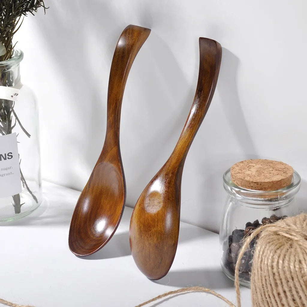 Natural Phoebe Wood Spoon | Handcrafted Wooden Dessert & Soup Spoon