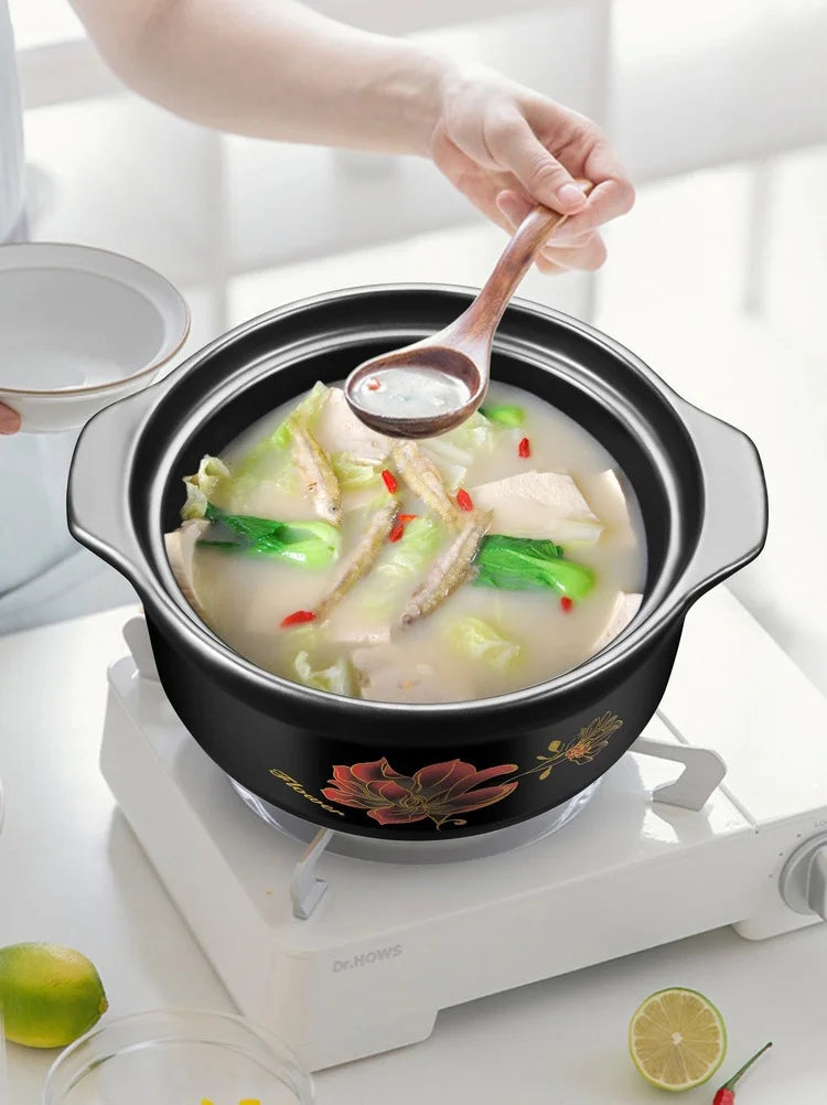 Chinese Cookware Stew Pots Ceramic Casserole Non Stick Soup Pot Food Stewpan Cooking Kitchen Kitchenware