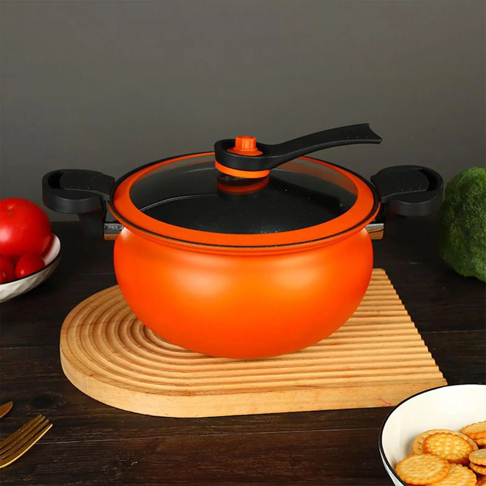 Cast Iron Dutch Oven | Large Non-Stick Cooking Pot with Lid for Gas & Induction