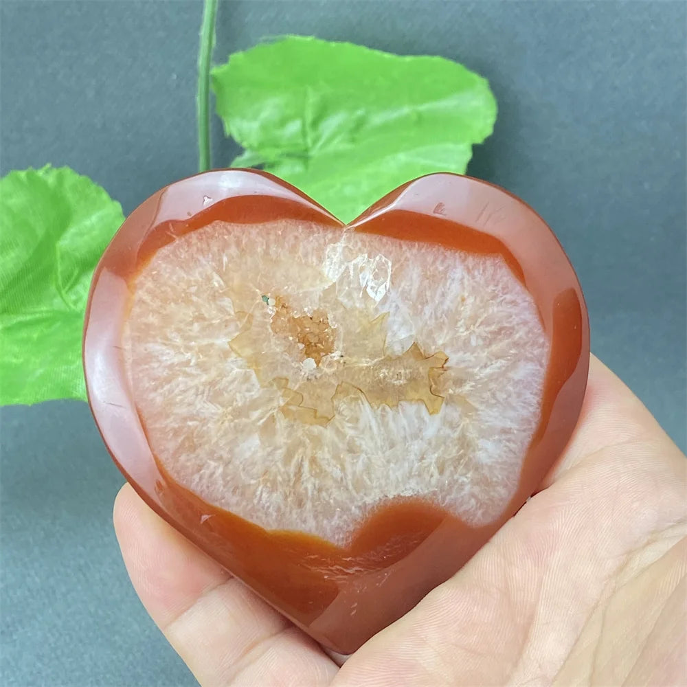 Natural Red Agate Geode Heart – Crystal Home Decor & Feng Shui Gift