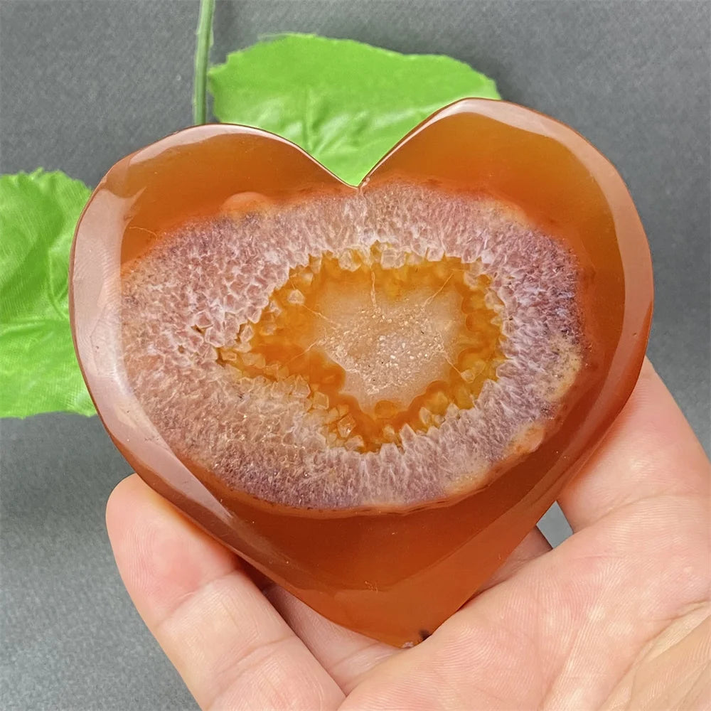 Natural Red Agate Geode Heart – Crystal Home Decor & Feng Shui Gift